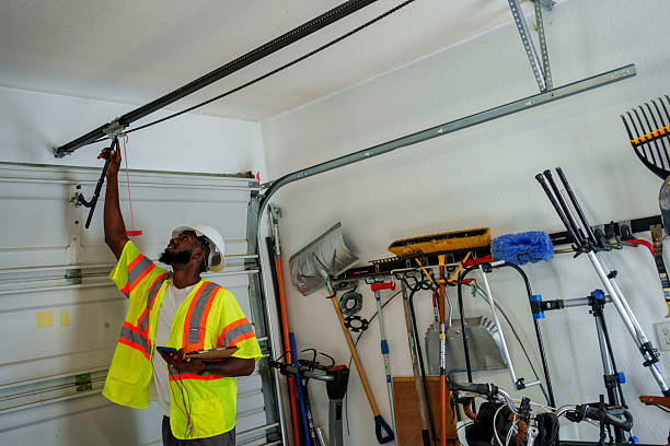 Professional Garage Door Installation technician working in West Sharyland, TX